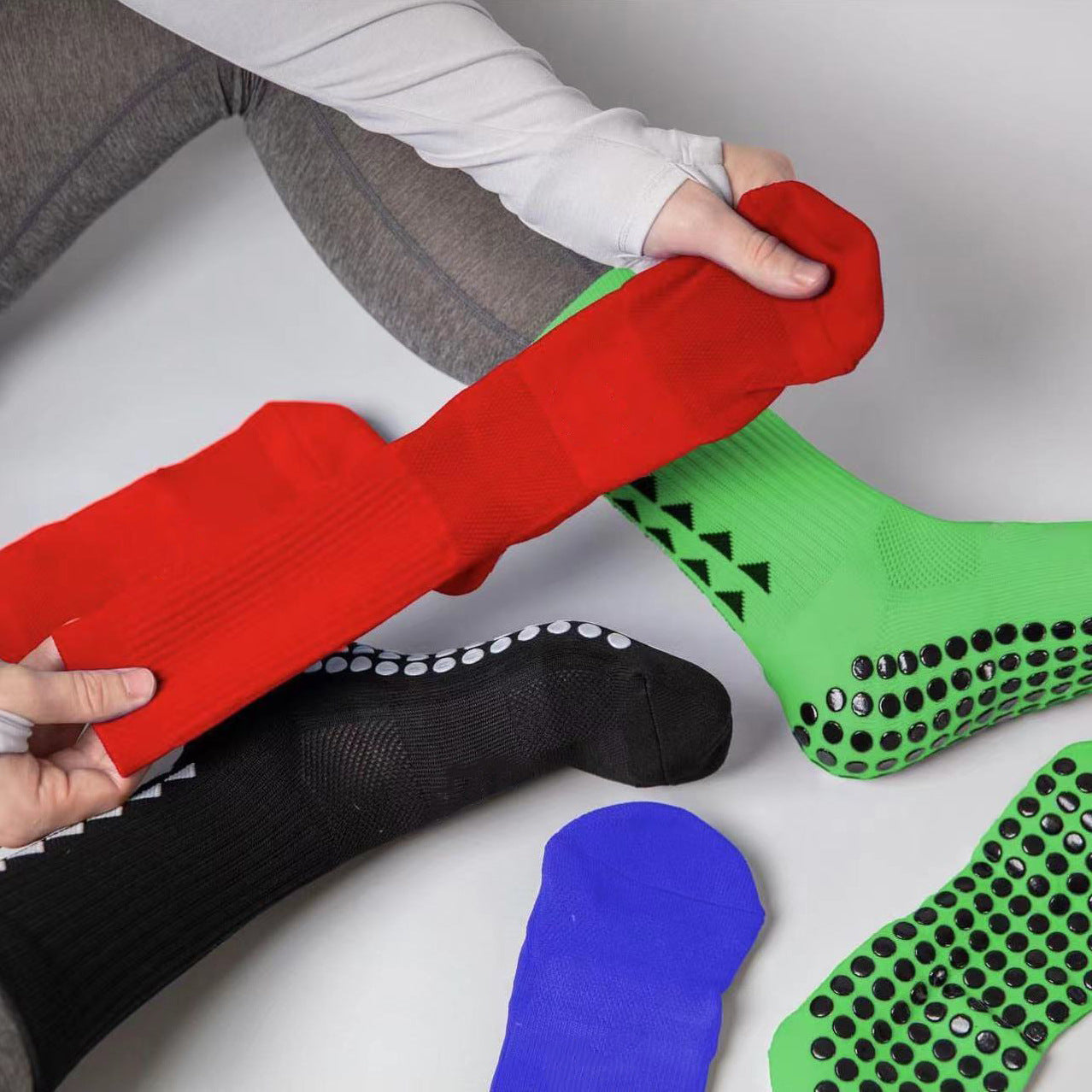Footballier™ – Chaussettes de sport antidérapantes mi-mollet